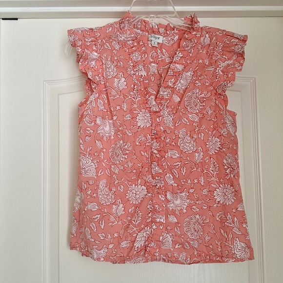 J Crew Ruffle Button Blouse - Picture 1 of 8
